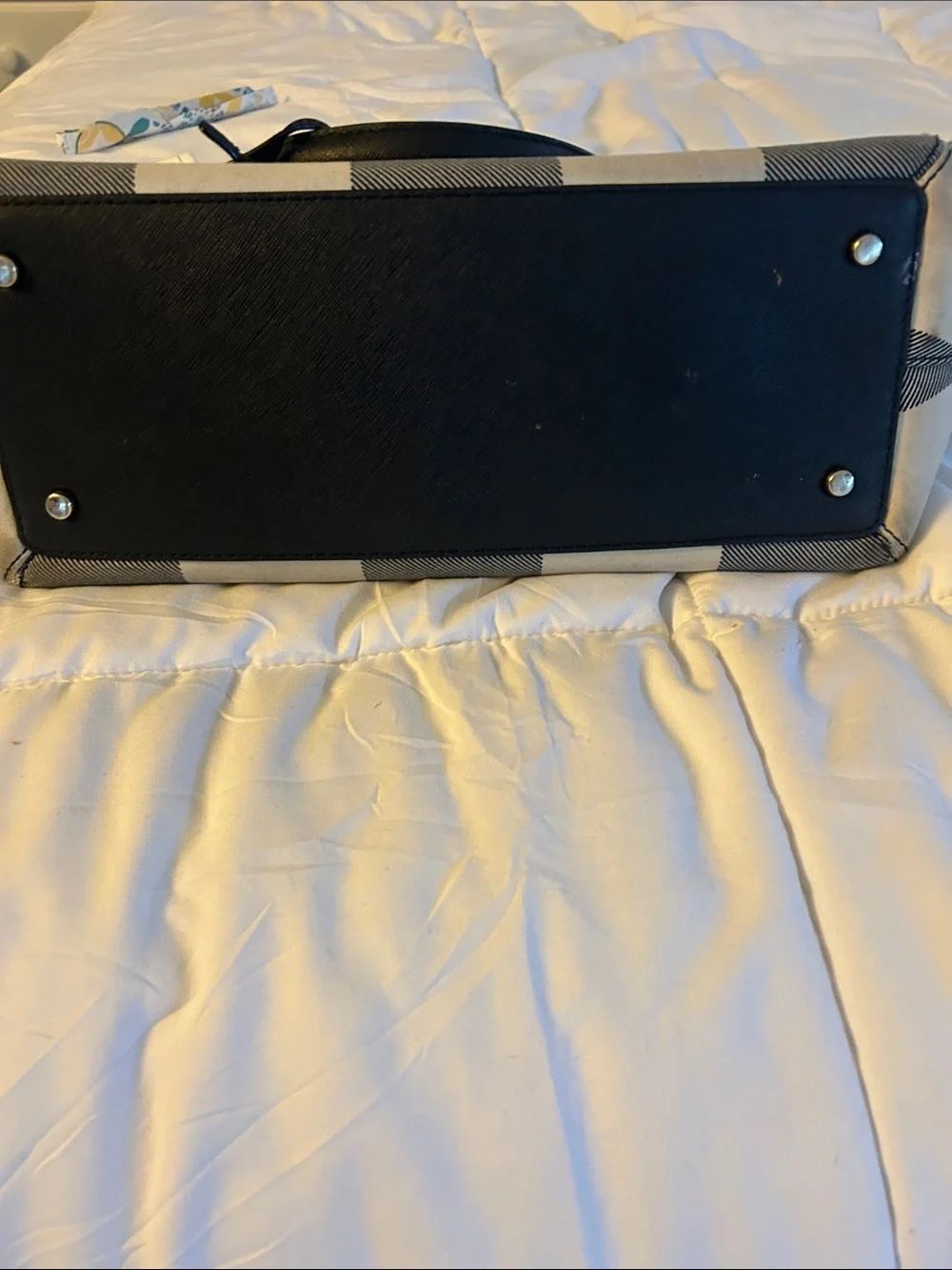 kate spade Black and White Check Tote